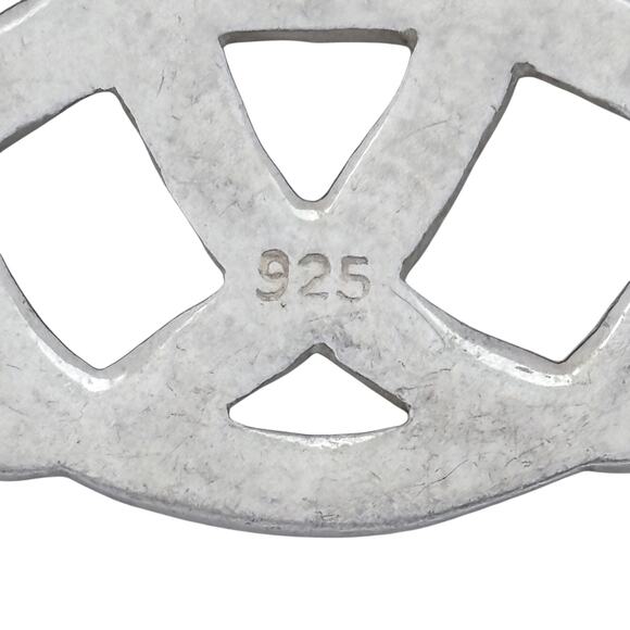 Estate Sterling Silver 925 Celtic Knot Triangle Pendant - Picture 5 of 8